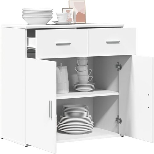  Komoda bijeli 79x38x80 cm od konstruiranog drva Slike