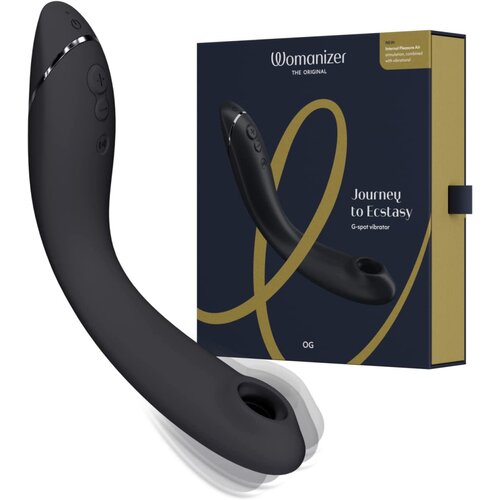 Womanizer OG - polnilni, vodoodporni vibrator 2v1 airwave G-točka (črn) Cene