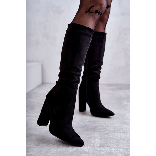 Boto PS1 Classic Suede Heel Boots Schwarz Tressa Cene