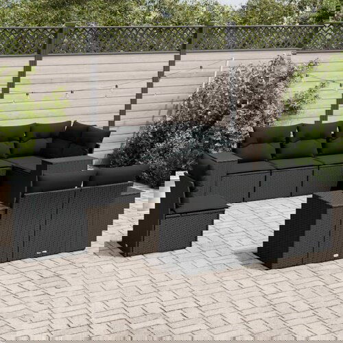 vidaXL 8-dijelni set vrtnih sofa od poliratana s jastucima crni Cijene