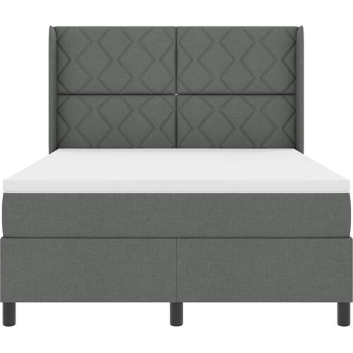  Krevet s opruga kutije Tamno siva 200 x 140 cm tkanina Slike
