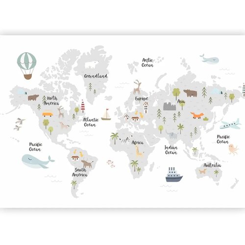  Foto tapeta - Minimalist Map for Children\'s Room 300x210 Premium Cene