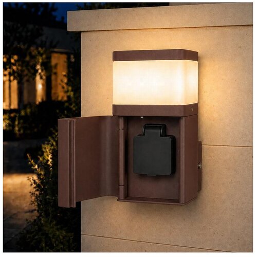 Brilagi Spolja&amp;scaron;nja zidna lampa sa SCHUKO utičnicom PILLAR 1xG9/11W/230V IP44 braon Slike