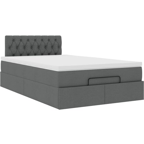  Otomanski krevet s madracem tamnosivi 120x190 cm tkanine Slike
