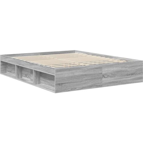  Okvir za krevet s uzglavljem Siva Sonoma 160 x 200 cm Slike