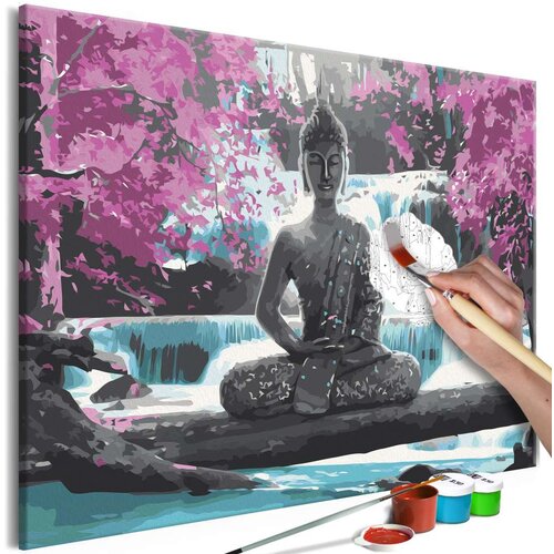  Slika za samostalno slikanje - Buddha and Waterfall 60x40 Cijene