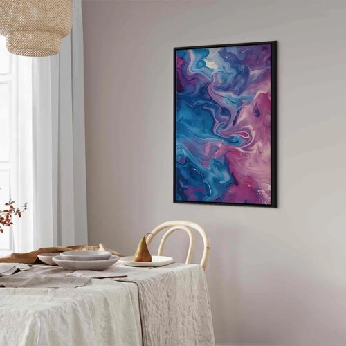  Slika - Night Flows - Abstract Waves in Shades of Blue and Violet 40x60 Cene