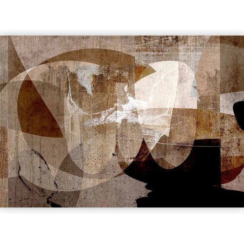  Foto tapeta - Geometric abstraction with shapes - composition in brown colours 196x140 Samoljepljiva Slike