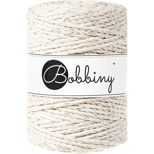 Bobbiny 3PLY Macrame Rope 5 mm Golden Natural Konac