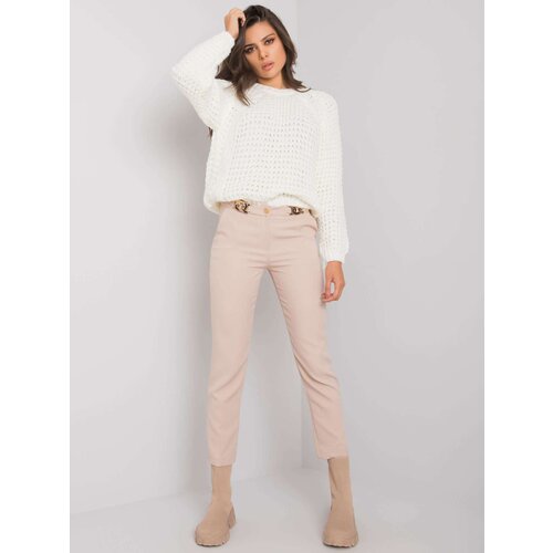 Fashion Hunters Elegant women&amp;#039;s trousers in beige Slike