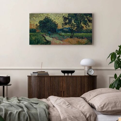  Slika - Vincent Van Gogh &amp;ndash; Landscape with the Chateau of Auvers at Sunset 120x60 Standard Slike