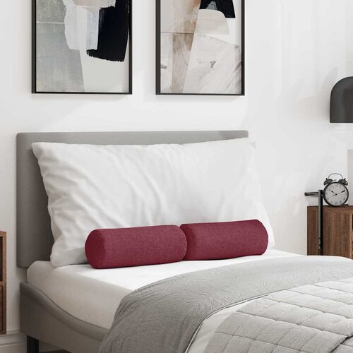 vidaXL valjkasti jastučići 2 pcs vinska crvena Ø 15 x 40 cm tkanina Cene