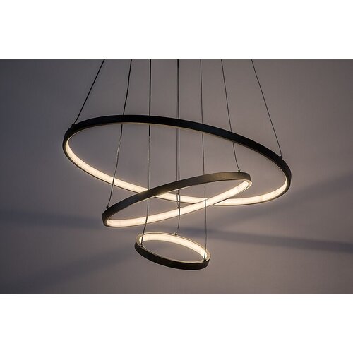 Rabalux Visilica sa daljinskim Beliza, 3 prstena, LED 95W, 3000-6500K, 60cm, Crna Slike