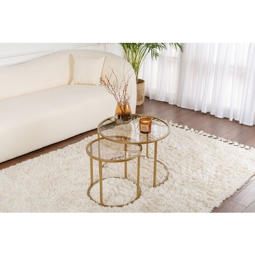 Hanah home Set stolova za dnevnu sobu Aurum, 60x60x43cm, 2 komada, Zlatne boje Slike