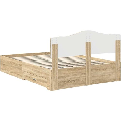  Okvir za krevet s uzglavljem Sonoma hrast 150 x 200 cm Slike