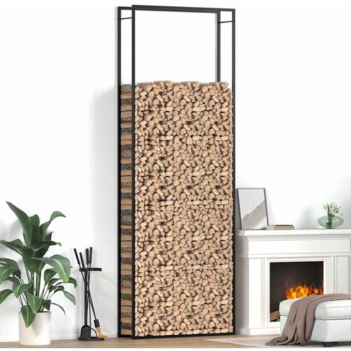  Stalak za drva za ogrjev mat crni 110x28x312 cm čelični Cene