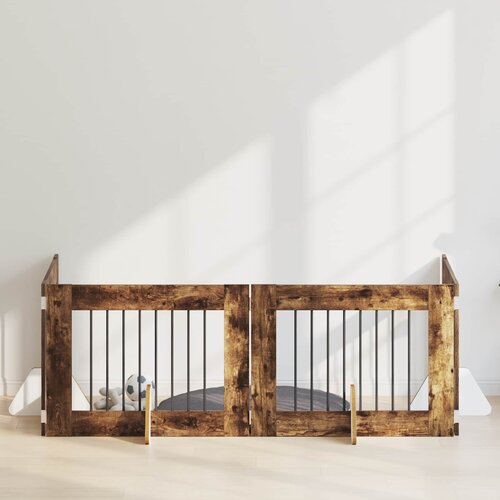 Vrata za pse s postoljem 4 pcs Dimljeni hrast 80 x 60 cm Cijene