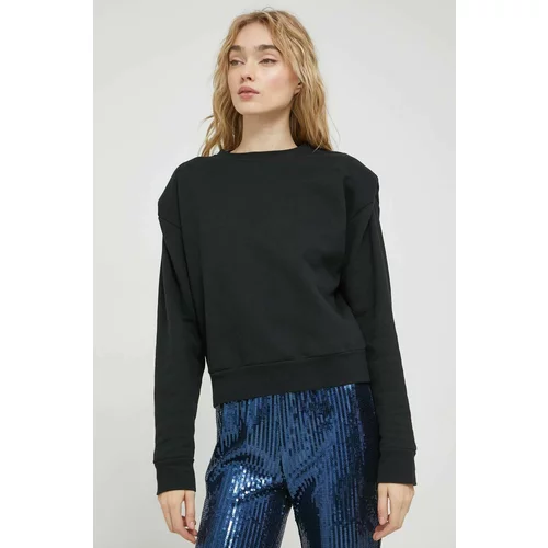 Hugo Bombažen pulover ženska, črna barva