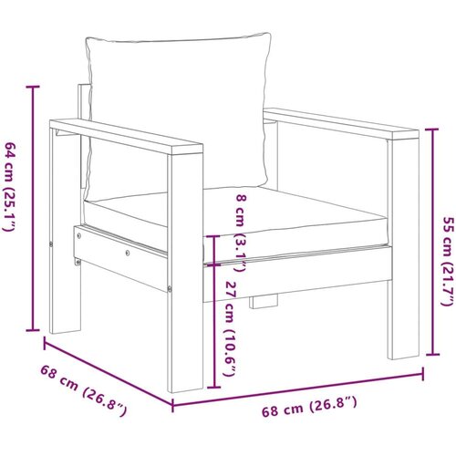 VidaXL 5-dijelna set vrtnih sofa od masivnog drva bagrema s jastucima Slike