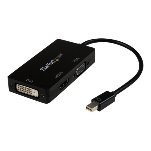 StarTech.com MDP2VGDVHD prilagodnik za video kabel 0,15 m Mini DisplayPort DVI-D + VGA (D-Sub) + HDMI Crno Cene