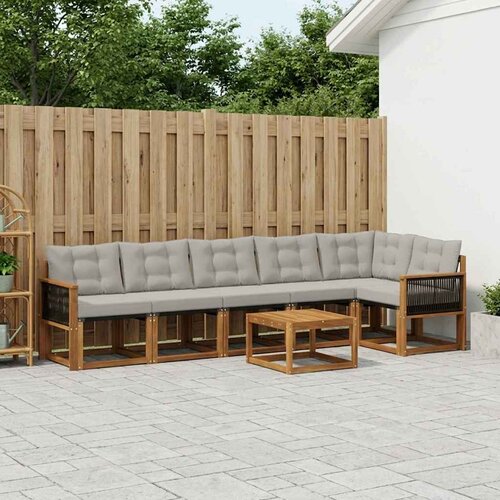  Set vanjskih sofa 7 kom. Prirodna i svjetlosiva Cene