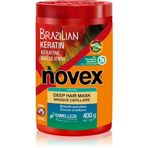 Novex Brazilian Keratin obnovitvena maska za poškodovane lase 400 g Cene