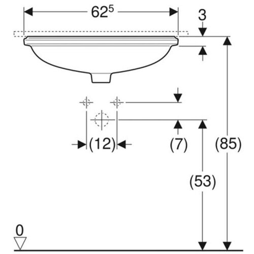 Geberit lavabo podgradni ispod ravne ploče elipsa 610X460 500.758.01.2 Slike