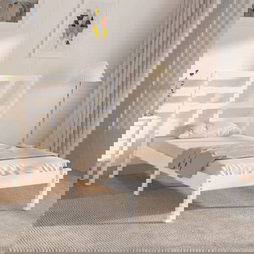 Furnova Posteljni okvir bel iz trdnega lesa 90x200 cm, (21944285) Slike