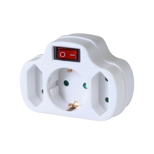 Home Utičnica sa prekidačem, 1 x schuko + 2 x EURO - NVK 3/WH, Bijela Slike