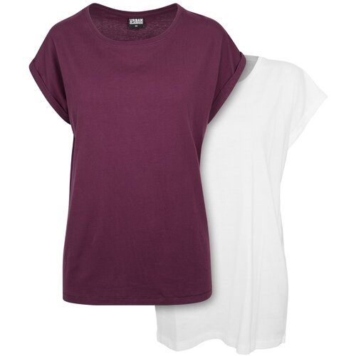 UC Ladies Women's T-shirtUrban Classics - 2 packs white/cherry Slike
