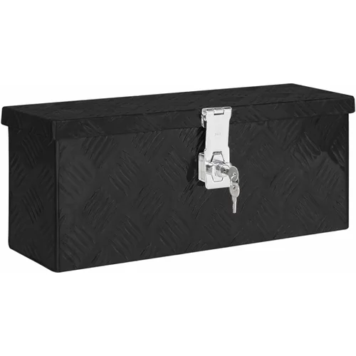 vidaXL Kutija za pohranu crna 50 x 20,5 x 15 cm aluminijska