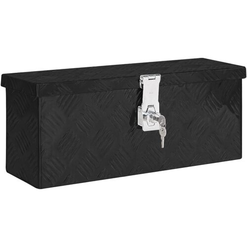 VidaXL Kutija za pohranu crna 50 x 20,5 x 15 cm aluminijska Slike