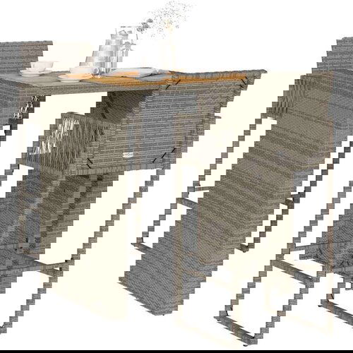 vidaXL 3-dijelni vrtni barski set bez jastucima sivi poliratana bagrem Cijene