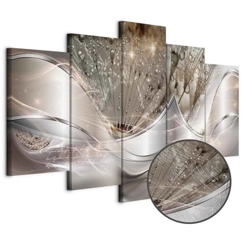  Slika - Sparkling Dandelions (5 Parts) Beige Wide 200x100 Cene