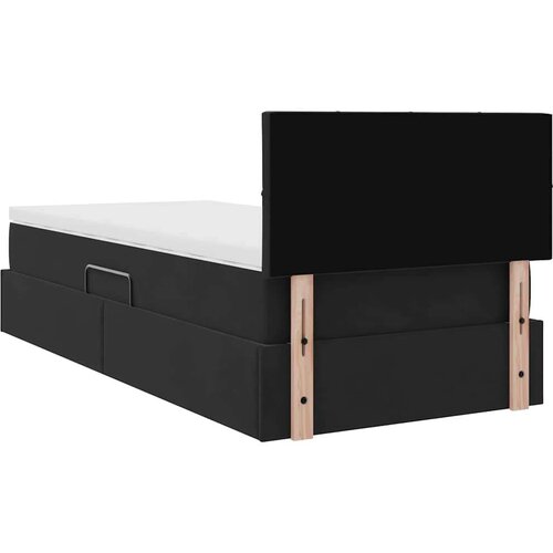  Krevet s prostorom za pohranu s LED-om Crna 90 x 190 cm Bar&amp;scaron;un Slike