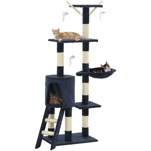  Penjalica za mačke sa stupovima za grebanje od sisala 138 cm tamnoplava