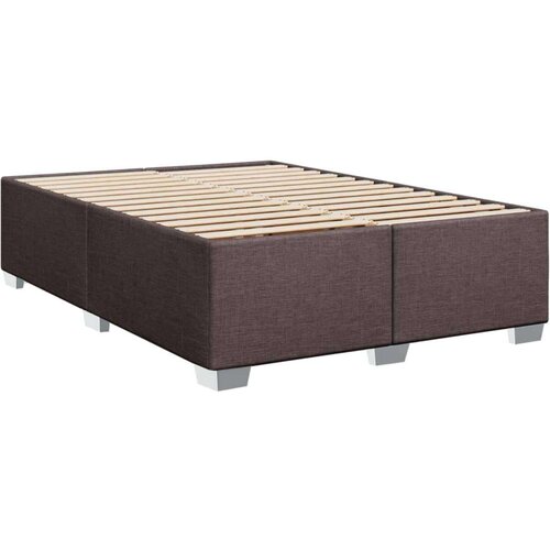 VidaXL Krevet s oprugama i madracem tamnosmeđi 140 x 190 cm od tkanine Slike