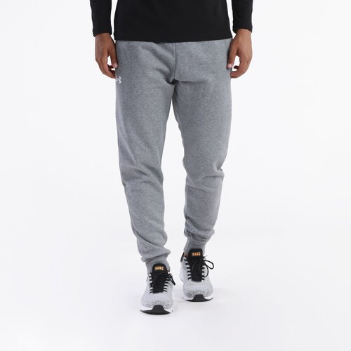 Under Armour UA Pants Rival Fleece, Castlerock Light Heather/White - S, (21581769) Cene