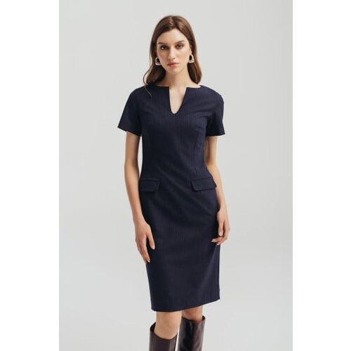 Legendww zenska teget haljina sa diskretnim prugama Cene