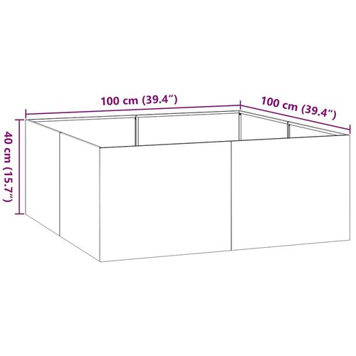 vidaXL Planter Rusty 100x100x40 cm Vremensko odporno jeklo Cene