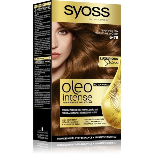 Syoss Oleo Intense Permanent Oil Color trajna oljna barva za lase brez amonijaka 50 ml odtenek 6-76 Warm Copper Cene