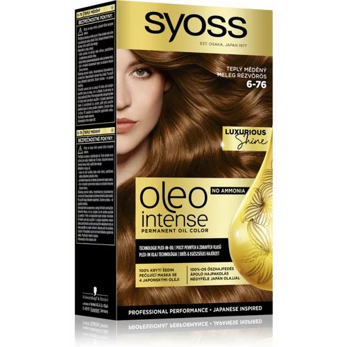 Syoss Oleo Intense Permanent Oil Color trajna oljna barva za lase brez amonijaka 50 ml odtenek 6-76 Warm Copper