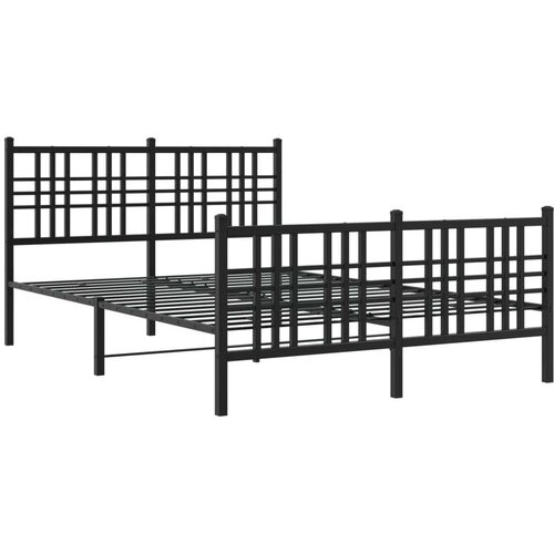 VidaXL metalni okvir kreveta uzglavlje i podnožje crni 120x190 cm Slike