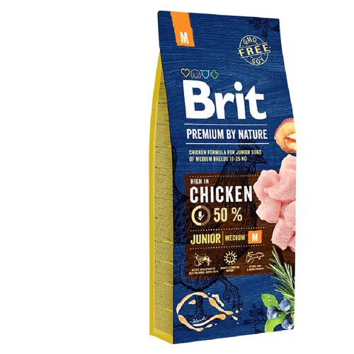 Brit Premium by Nature hrana za &amp;scaron;tence srednjih rasa, piletina 15 kg Slike