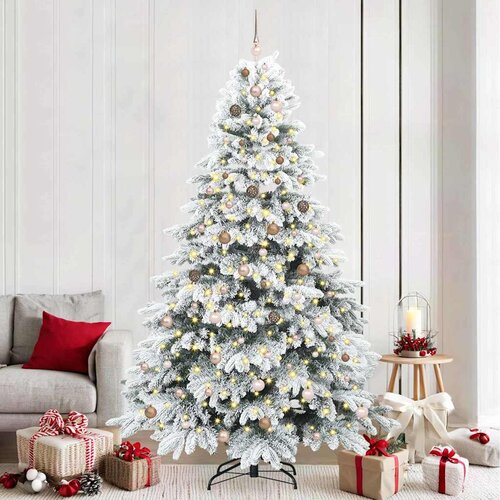 vidaXL Umestno božično drevo med 300 LED Zelena 240 cm PE in PVC Cene