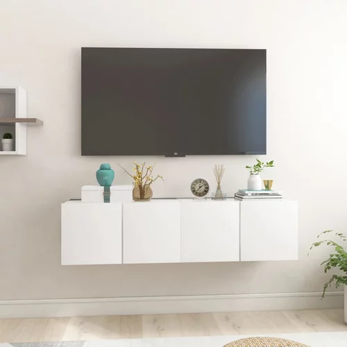 vidaXL Viseča TV omarica 2 kosa bela 60x30x30 cm