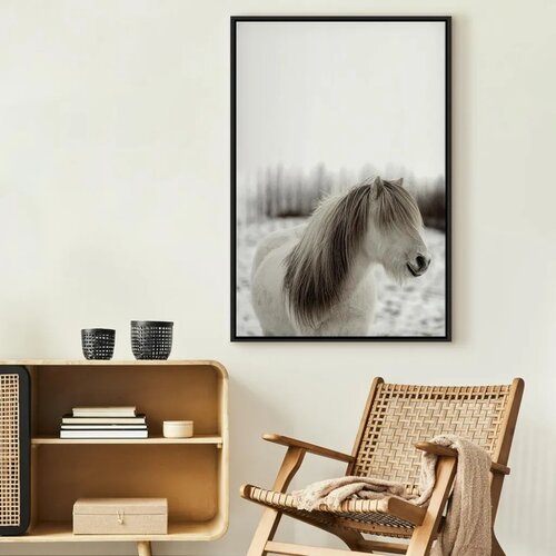  Slika - Horse Mane (1 Part) Vertical 40x60 U crnom drvenom okviru Slike