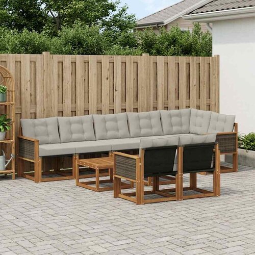  Set vanjskih sofa 9 kom. Prirodna i svjetlosiva Cijene