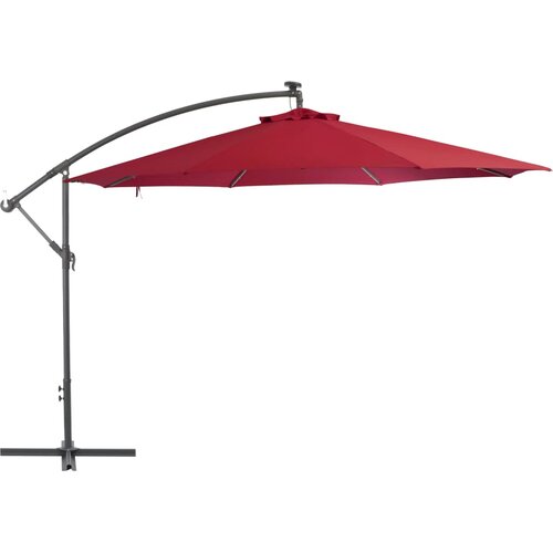vidaXL Konzolni suncobran s aluminijskom šipkom 350 cm bordo Cene