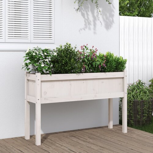  Sadilica s nogama bijela 110x31x70 cm od masivne borovine Cijene